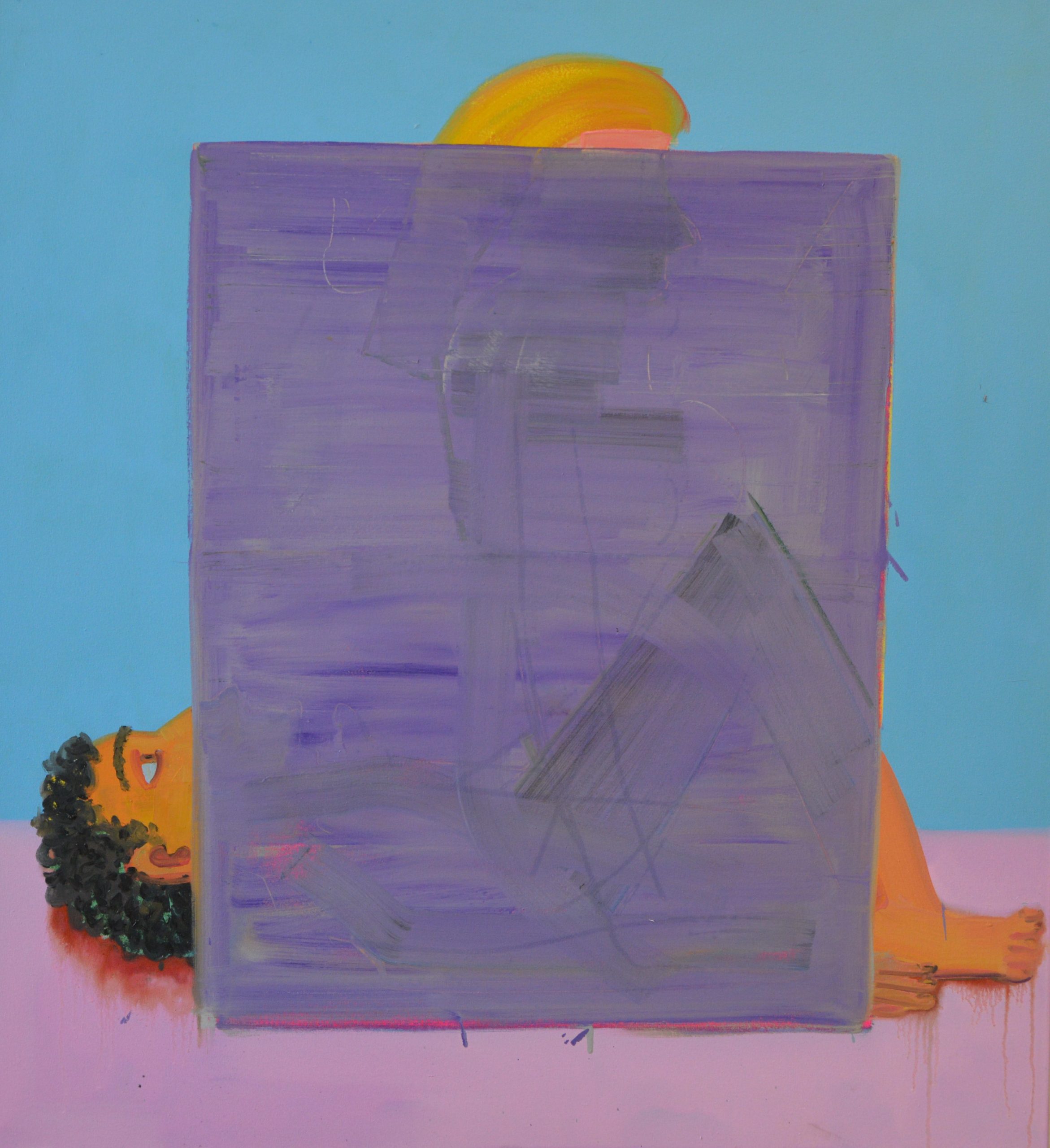 Alon Kedem, Screen, 2019, Oil on canvas, 120x110 cm, $6,500-3167x3462