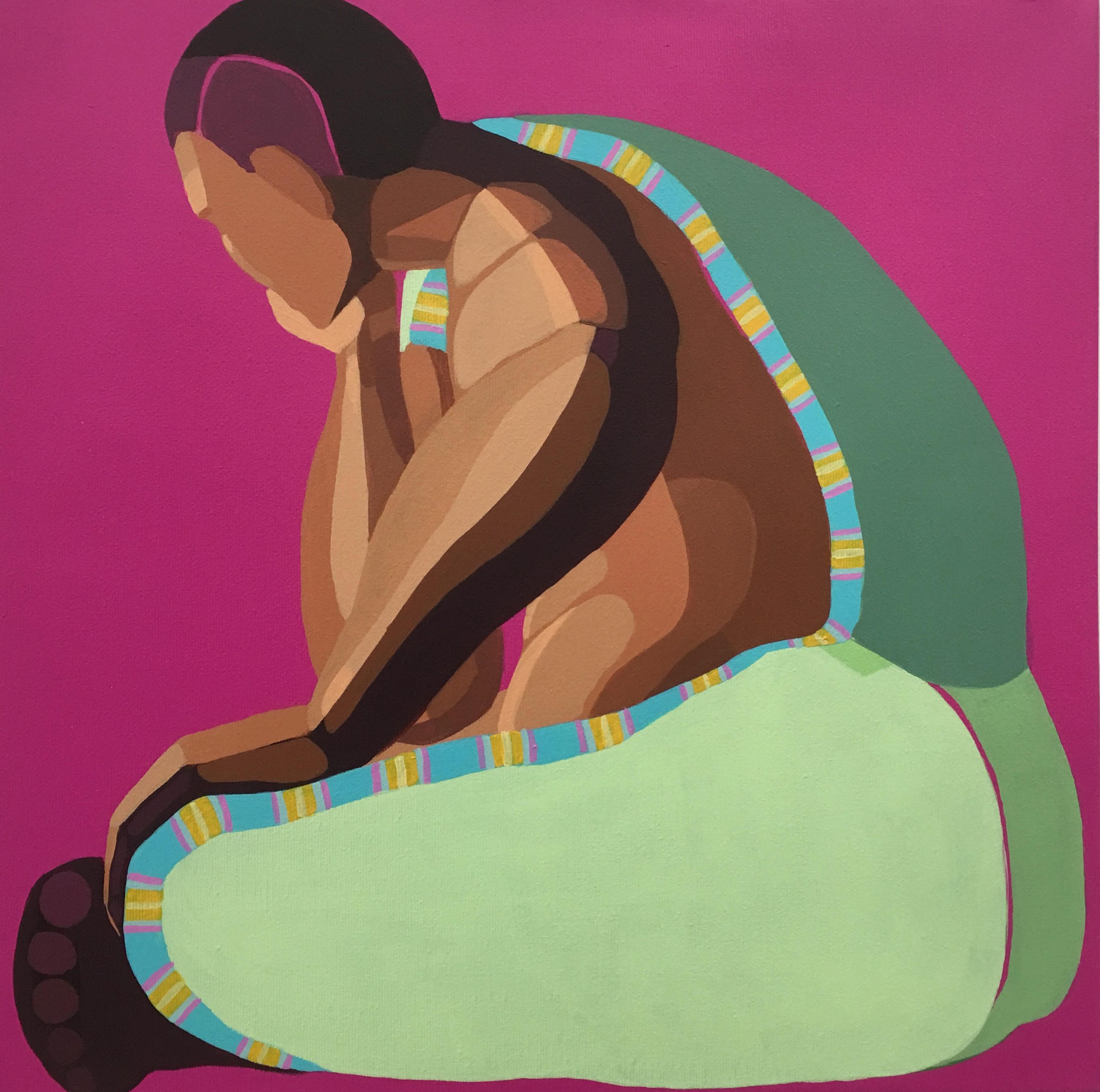Nirit Takele,Sitting figure,2019,40x40 cm,$2,400