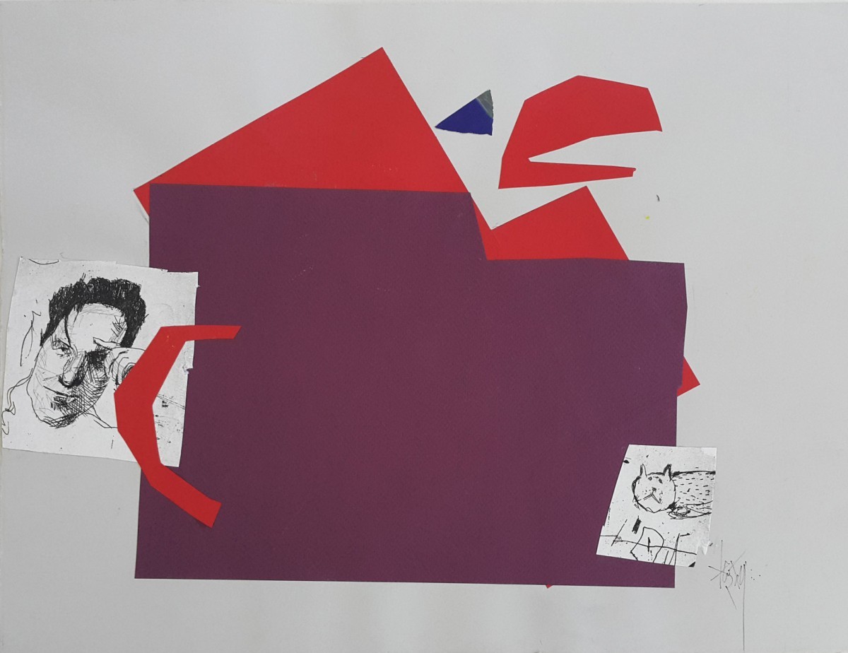Leo Ray, Thinker, 2016, Mixed media on paper, 35x45 cm