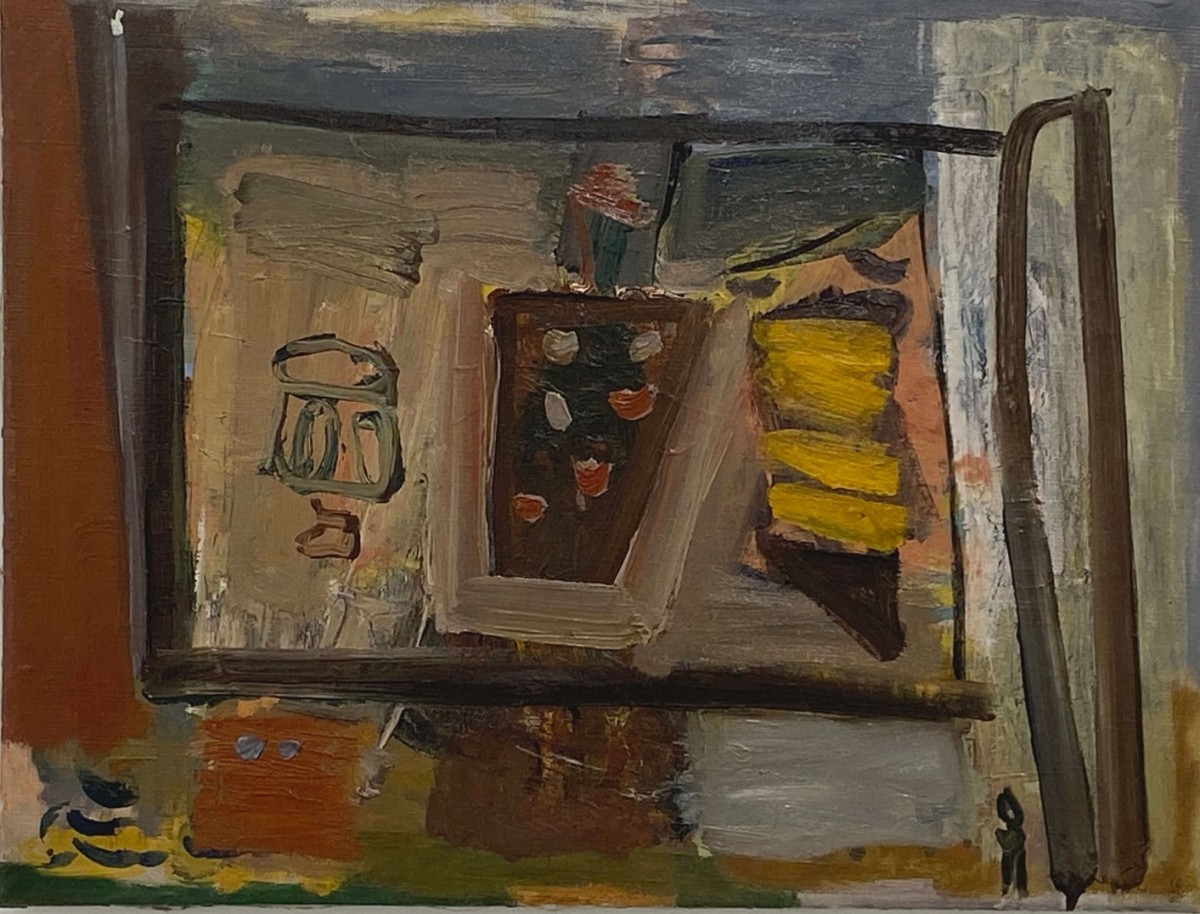 Avigdor Stematsky, Interior through the window,1935,Oil on canvas 46 x 60 cm
