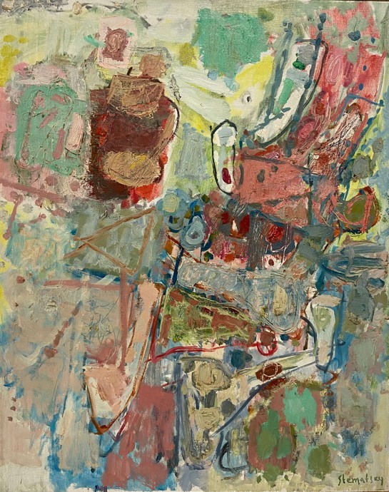 Avigdor Stematsky, Abstract,1968, Oil on canvas 100 x 81,5 cm