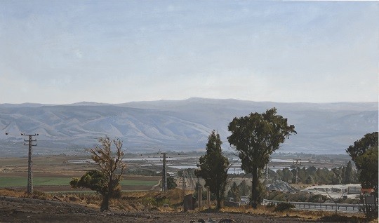 Shlomi Lellouche, Fish at the foot of Gilboa mountains, 2022, Oil on canvas, 120 x 205 cm 36,000 ILS