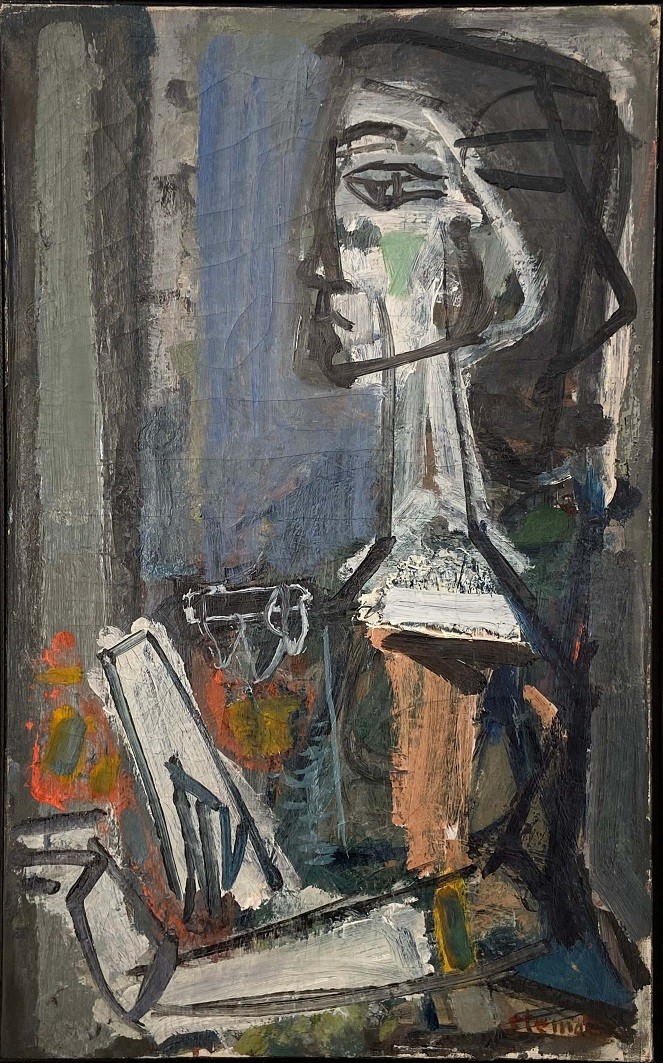Avigdor Stematsky, Portrait of a woman, Oil on canvas 61 x 38 cm