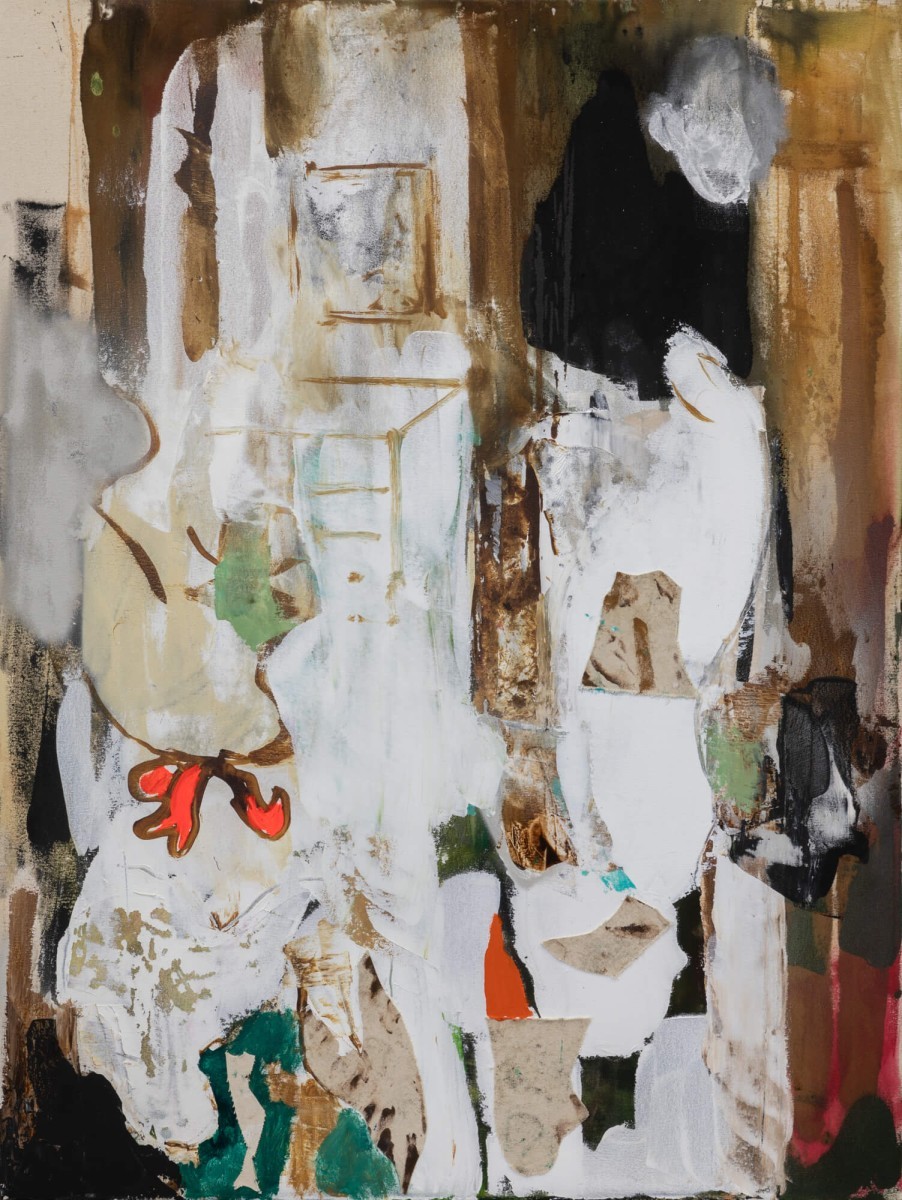 Ran Tenenbaum, Room, 2022,, Acrylic and collage on canvas, 120x90 cm