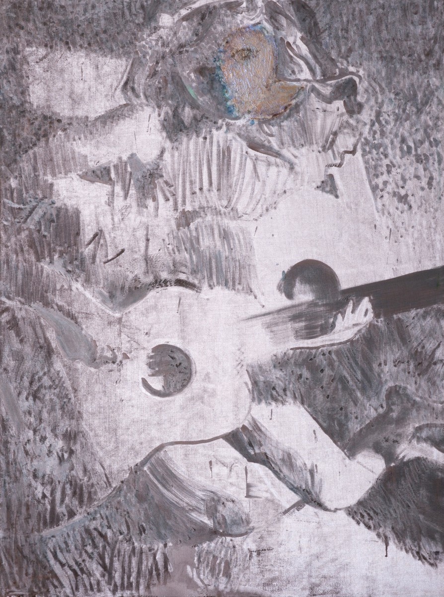 Ran Tenenbaum, Tehila, 2020, Interference acrylic & oil on velvet, 120x90 cm