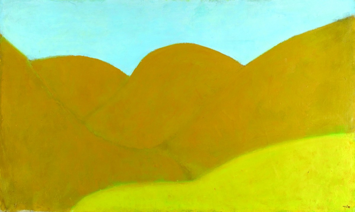 Ori Reisman, Mountain-Woman (Hills in the Negev) , 1960's, Oil on canvas 89 x 146 cm