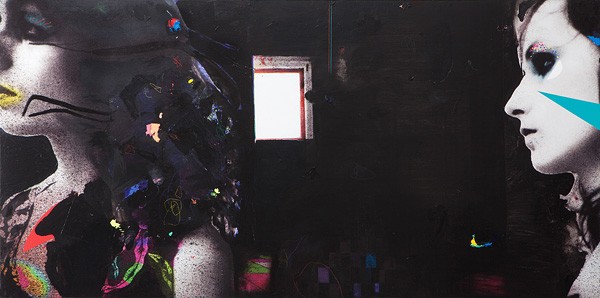 01 Lothar Hempel, Szene, 2013, Mixed media on aluminium, 80x160 cm-600x298