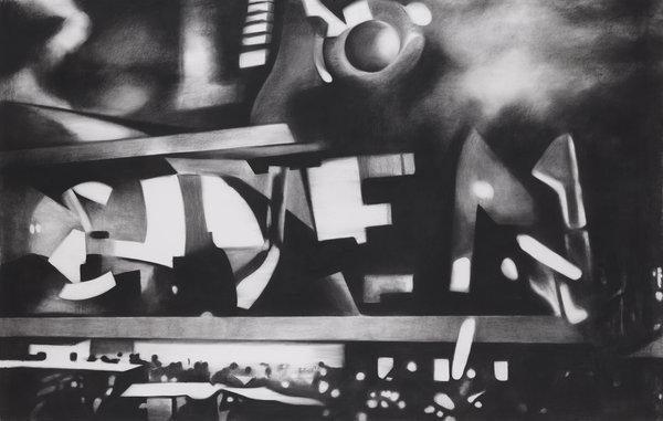 1261_Hillel Roman, CINEMA, 2015, Charcoal on paper, 160x250 cm-600x381