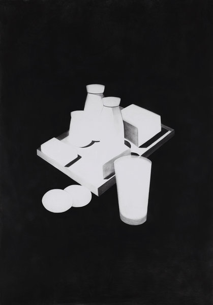 1267_Hillel Roman, Produce, 2015, Charcoal on paper, 240x160 cm-419x600