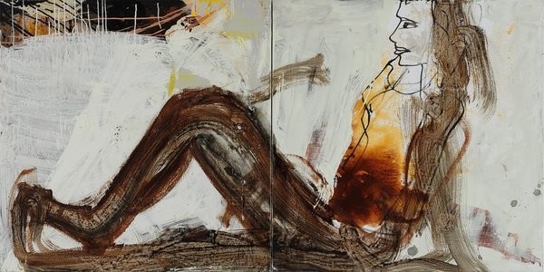 1302_Tsibi Geva, Untitled, 2016, Acrylic on canvas, 95x190 cm, Diptych-600x300