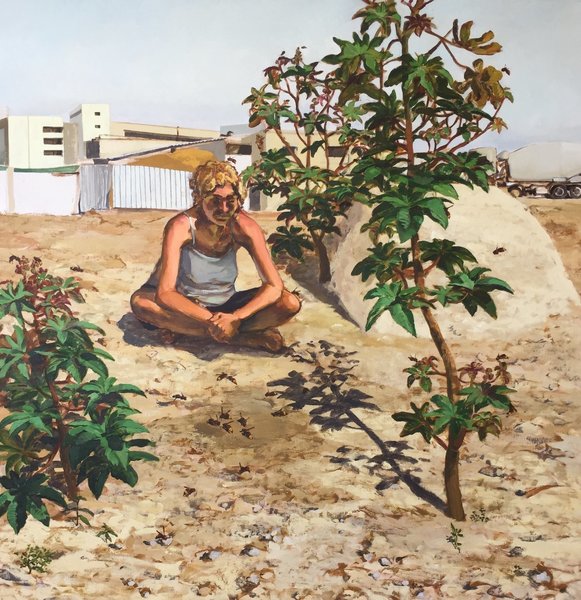 1418_Alma Itzhaky, The Hornets, 2017, Oil on canvas, 200x200 cm-581x600