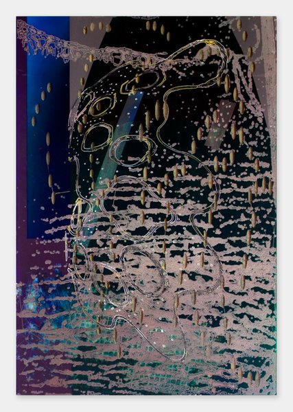 Darren Goins, 031r, 2014, acrylic urethane on etched acrylic panel, 183x122 cm-427x600