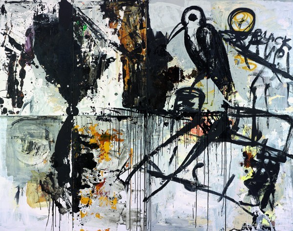 Tsibi Geva, Black Raven, 2014, Oil and acrylic on canvas, 300x380 cm-600x474