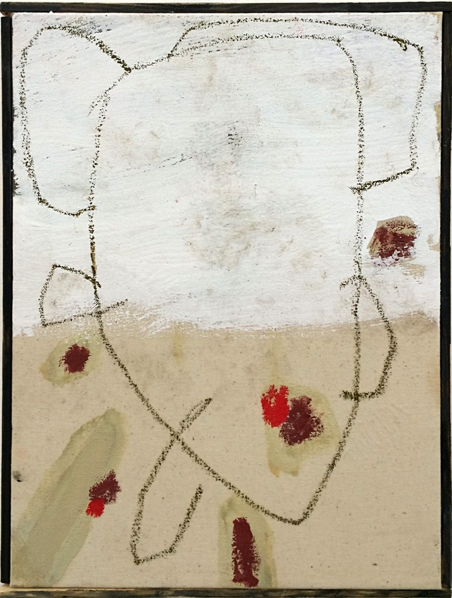1 - Nothing, 2014, Oil and mixed media on canvas, 40x30 cm, 7,500 ILS