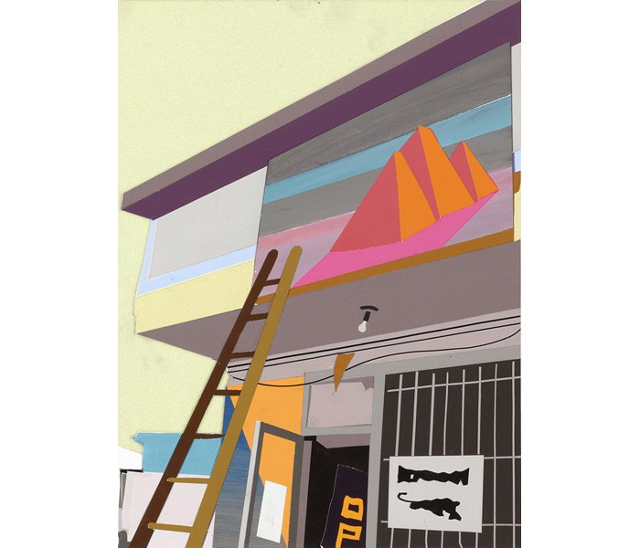 673_08 Brian Alfred, Headquarters, 2009, mixed media on paper, 43x35
