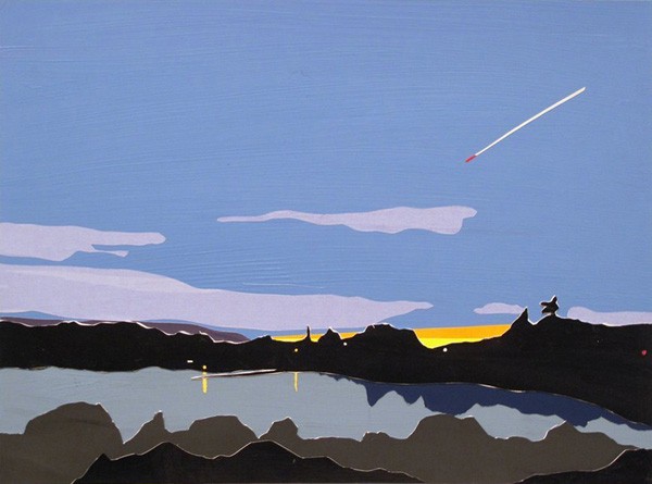 676_11 Brian Alfred, Missle Strike, 2009, mixed media on paper, 23x30 cm-for_website-600x445