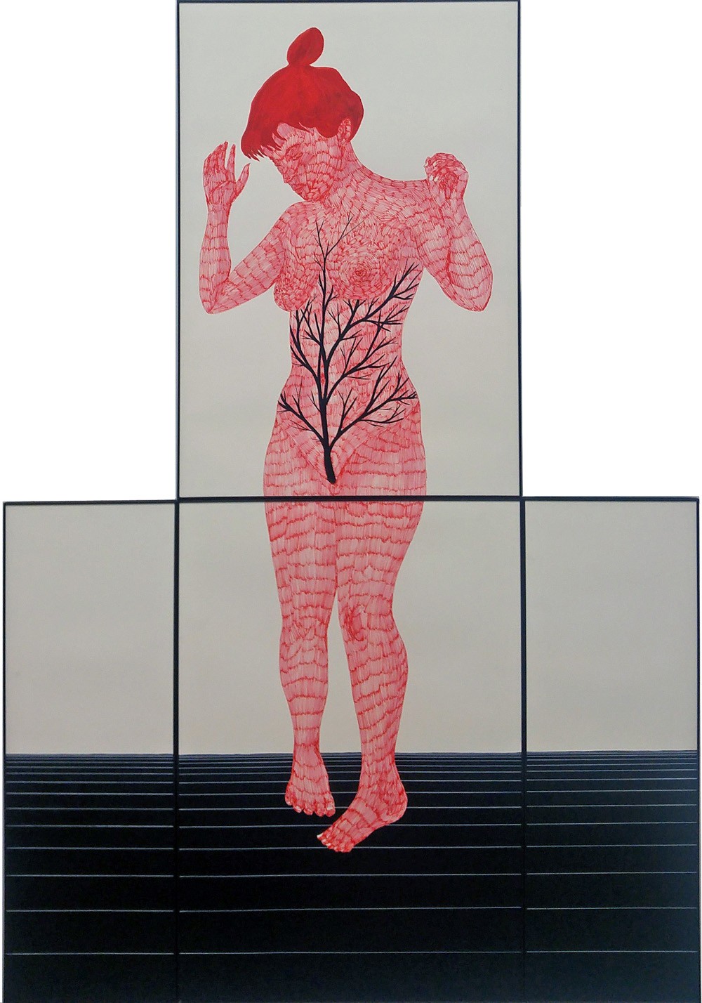 Klone, Memory of a Tree, 2016, Ink on paper, 200x142 cm