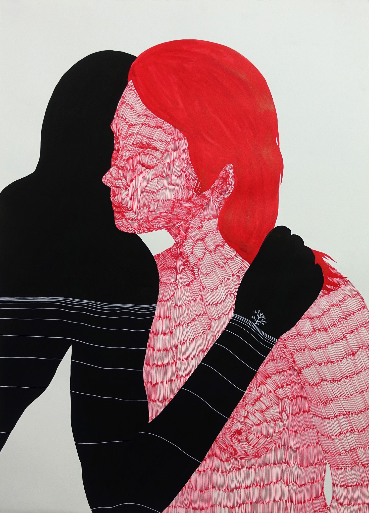 Klone, Message Received, 2016, Ink on paper, 99x70 cm