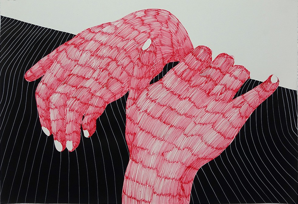 Klone, The Hold, 2016, Ink on paper, 49x70 cm