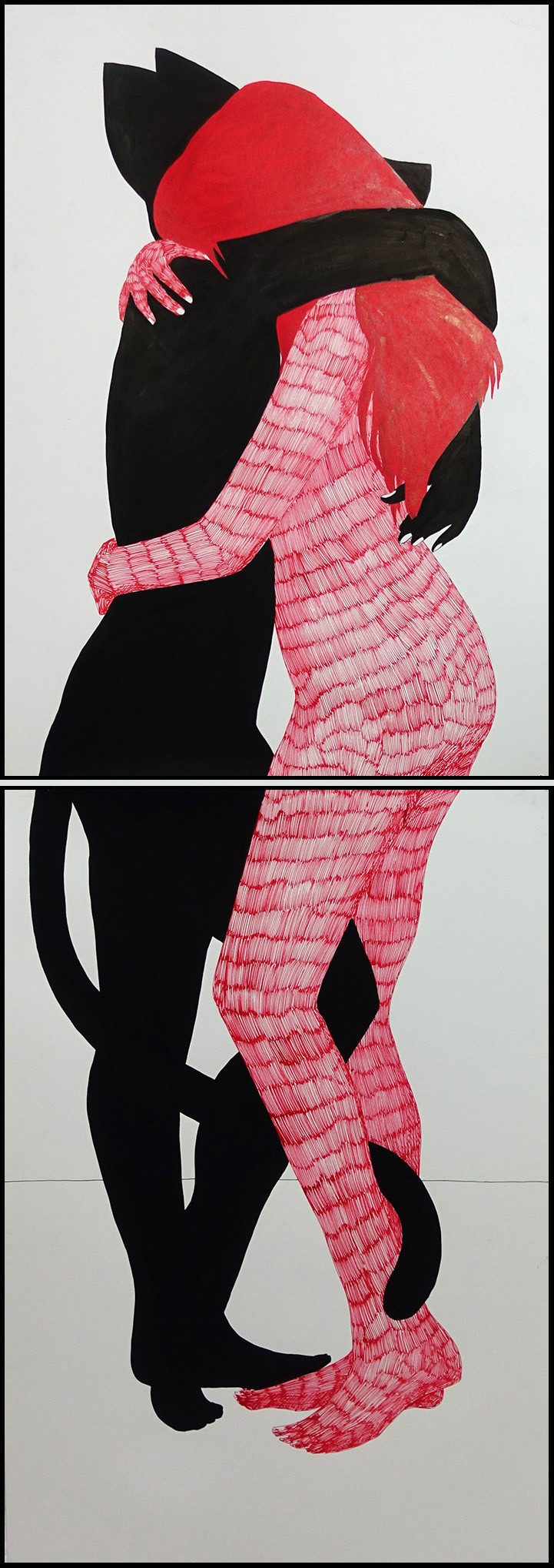 Klone, Time in between Distances, 2016, Ink on paper 200x70 cm