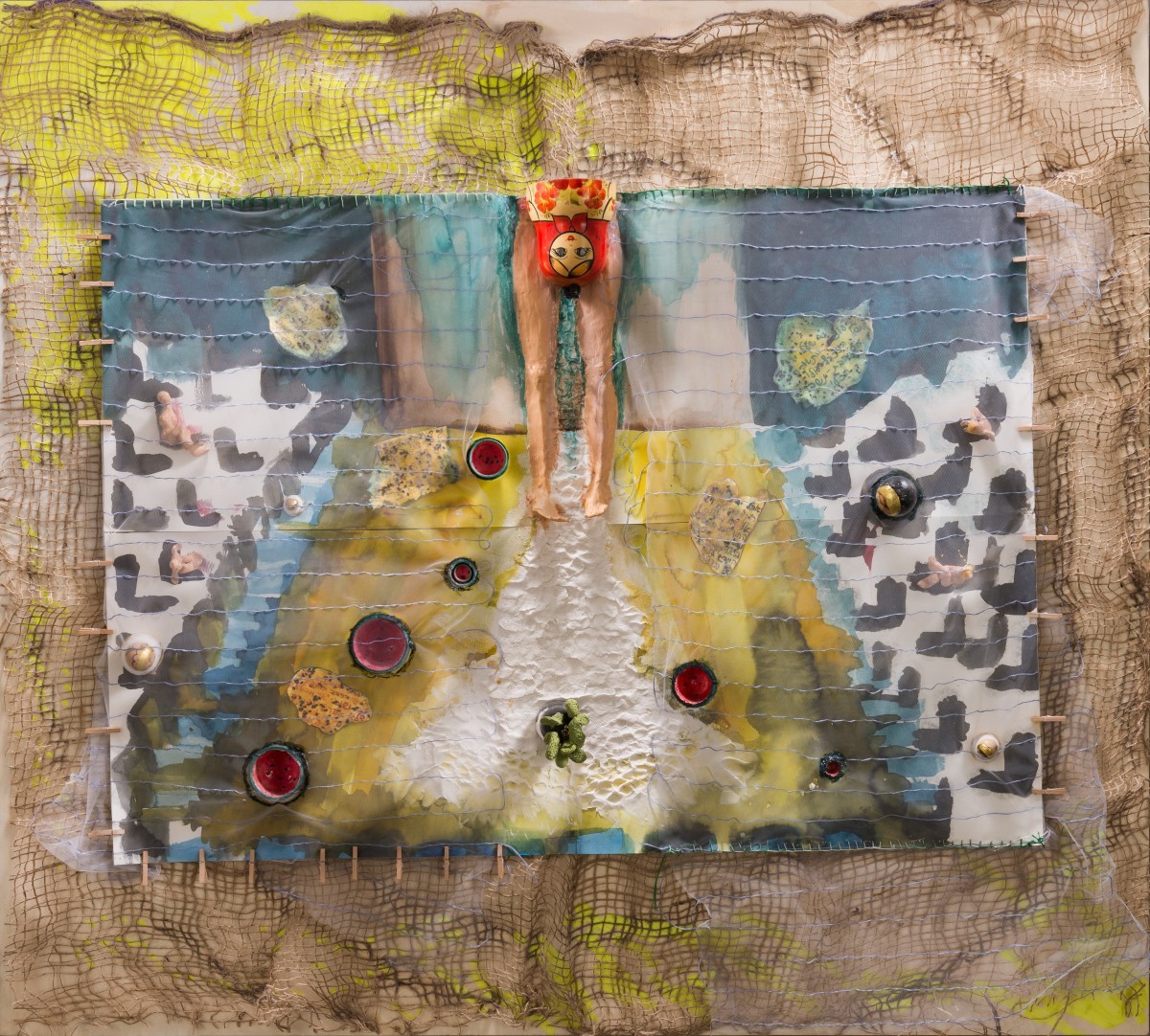 Sigalit Landau, Matryoshka Delivering Matryoshka [Staged], 2015, mixed media, 97x108x10 cm