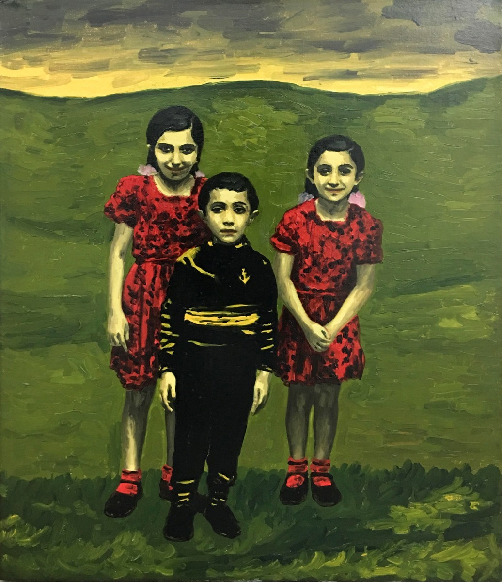 Meir Pichhadze, Untitled, 1996, Oil on paper mounted on canvas, 61x51 cm