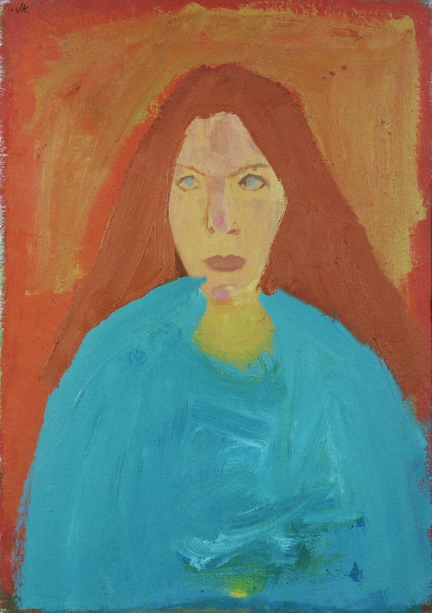 Ori Reisman, Portrait of Nira Zafrir, 1970's, Oil on canvas 65 x 46 cm