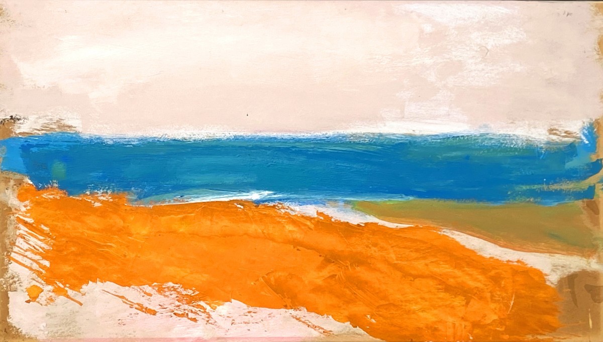 Ori Reisman, Seascape, early 1980's, Oil on cardboard 36.3 x 63