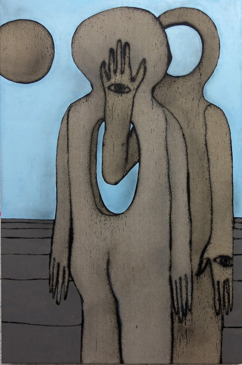 Klone, Ego death, acrylic and spraypaint on canvas, 137