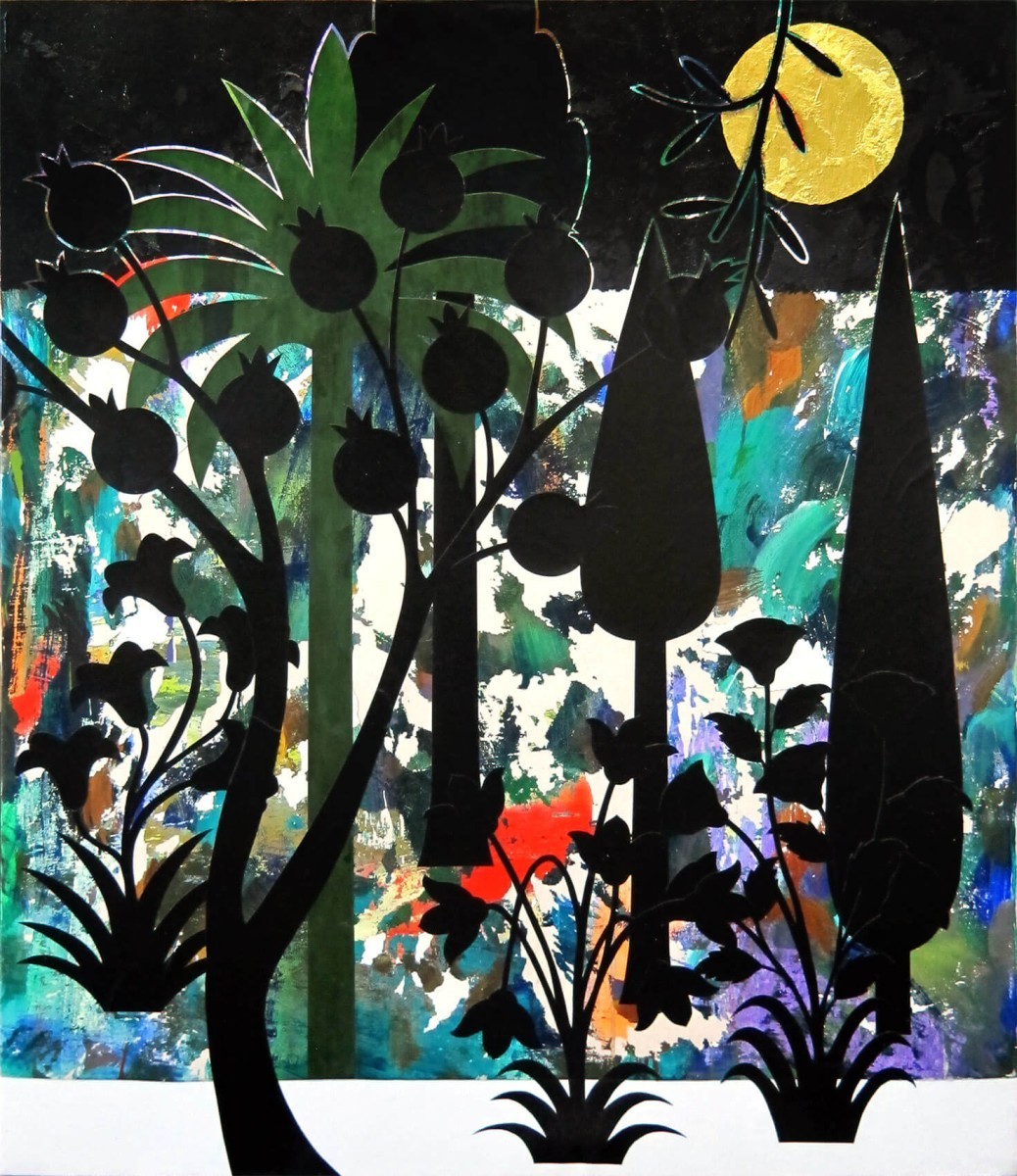 Guy Avital, 2019-20, Acrylic and collage on canvas 120 x 103 cm