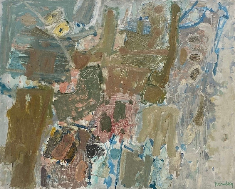 Avigdor Stematsky, Abstract,1970, Oil on canvas 81