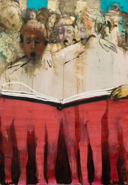 Ran Tenenbaum, Choir, 2021, Acrylic on canvas, 158x109 cm