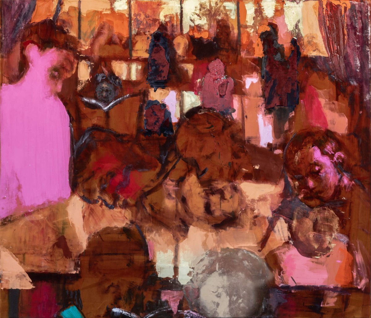 Ran Tenenbaum,Callings, 2021-22, Acrylic and collage on canvas, 120x140 cm