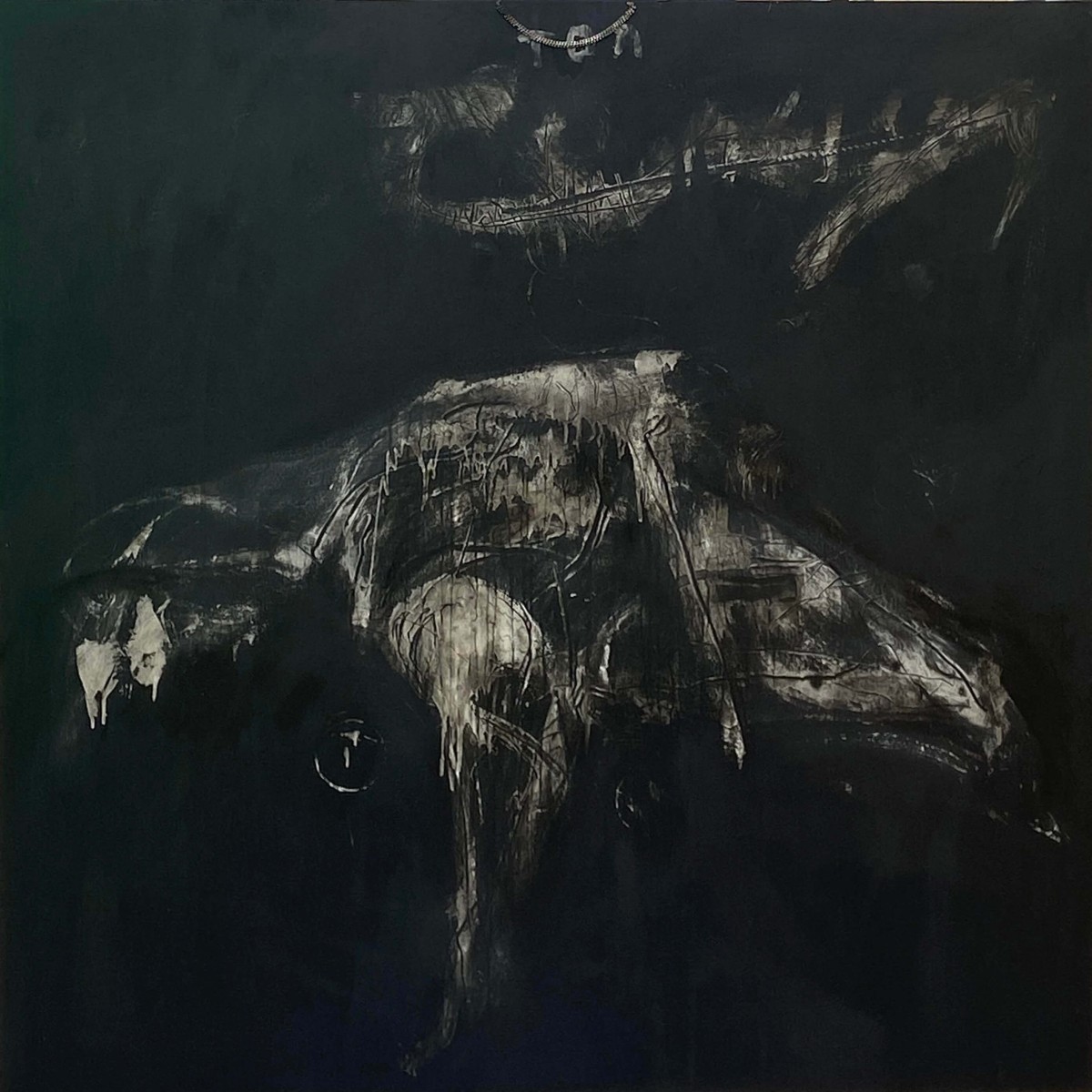 Israel Kabala, Untitled, 2022, Mixed media on board, 120 x 120 cm
