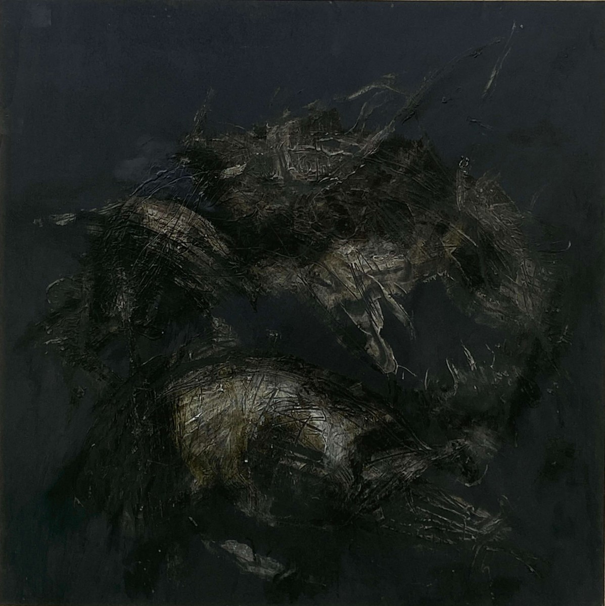 Israel Kabala, Untitled, 2022, Mixed media on board, 60x 60 cm