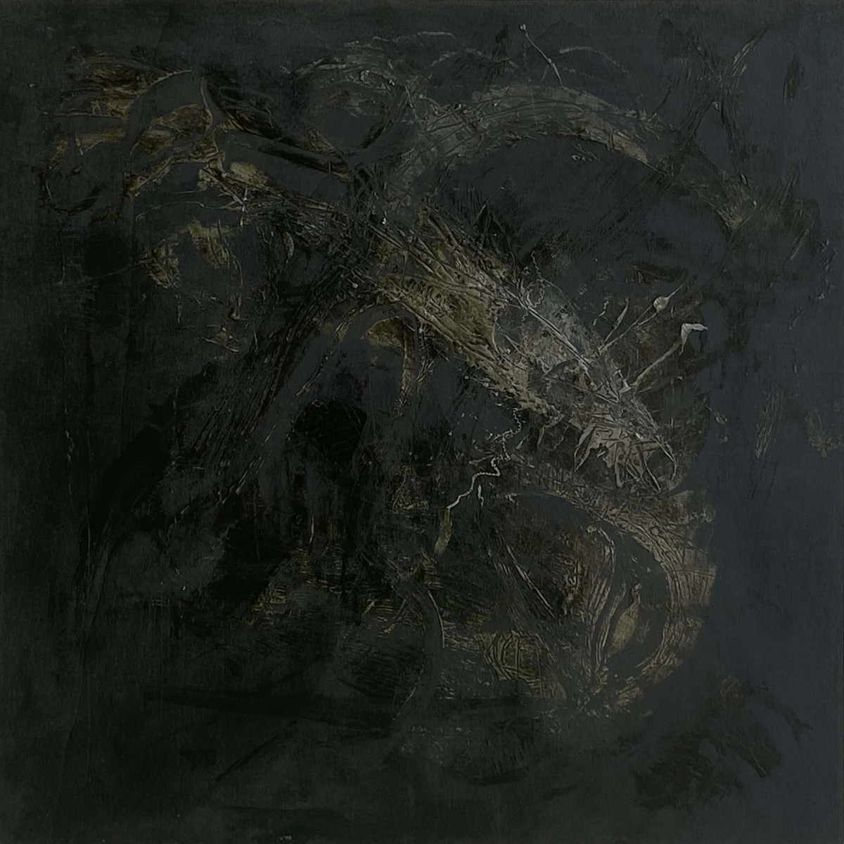 Israel Kabala, Untitled, 2022, Mixed media on board, 60x 60 cm,
