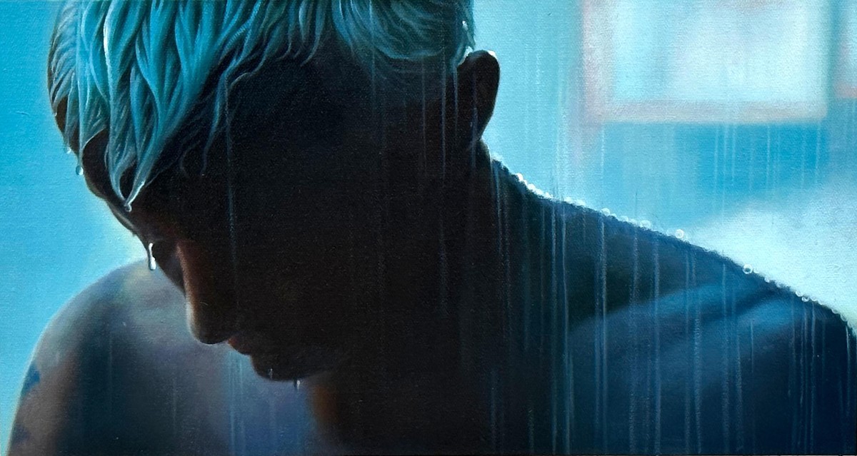 20-Shay Kun, Tears in Rain, 2022, Oil on canvas, 24 x 46 cm