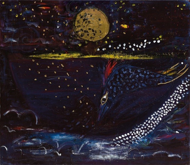 Khen Shish, One more night to infinity, 2023, Acrylic on canvas,96 x 110 cm